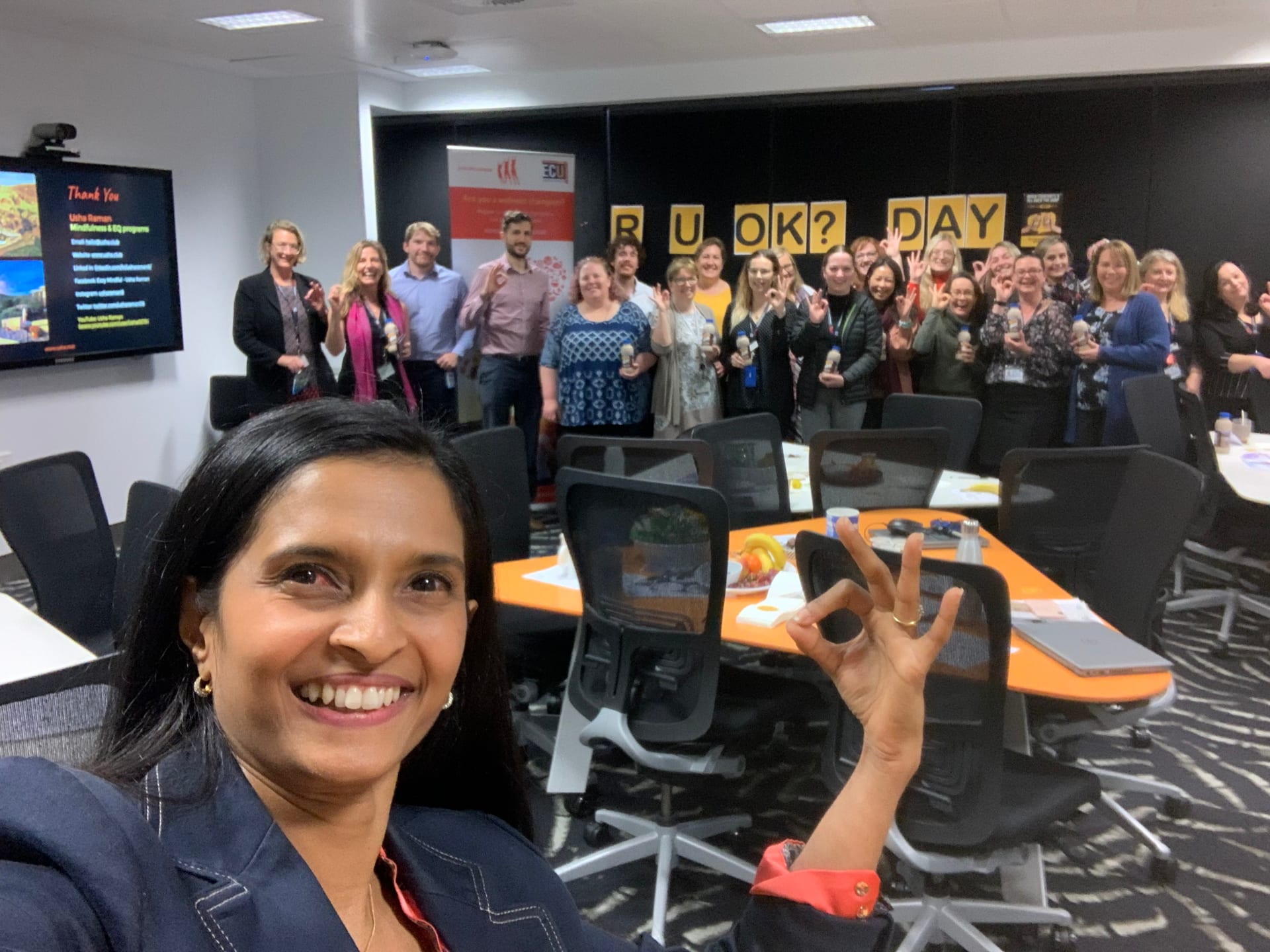Usha presenting at R U OK Day at ECU